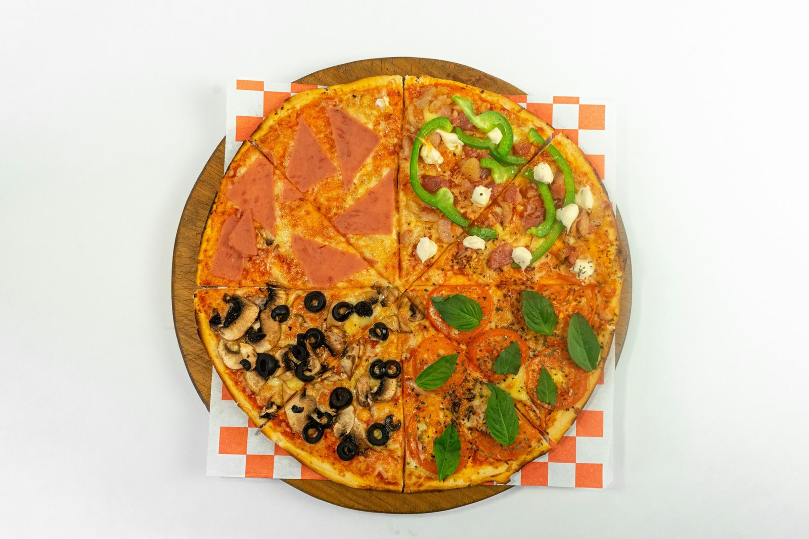 A pizza sitting on top of a wooden cutting board